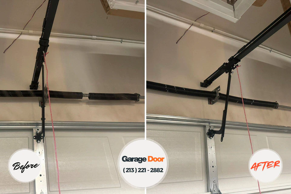 Before and after: garage door repair Tontitown, AR